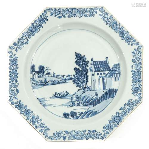 A Blue and White Plate