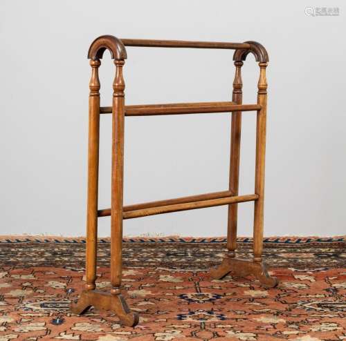 A Victorian mahogany towel rail. 33 1/2 x 29 1/2 in. (85.1 x...