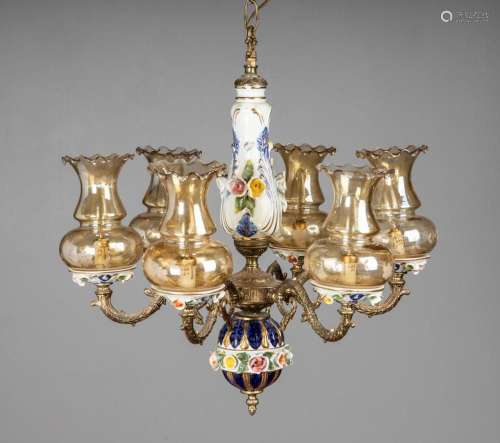 A six branch rococo chandelier, 20 in. (50.8 cm.) h.