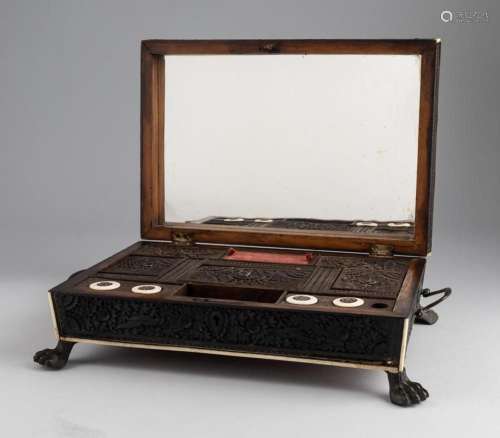 An Anglo-Indian sewing box, 13 x 9 x 5 in. (33 x 22.9 x 12.7...
