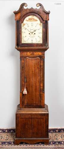 A Mich. Rutherford, Hawick mahogany grandfather clock, 86 x ...