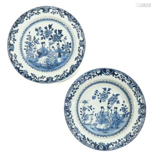 A Lot of 2 Blue and White Plates