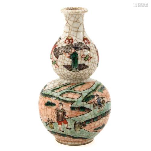 A Famille Verte Double Gourd Vase