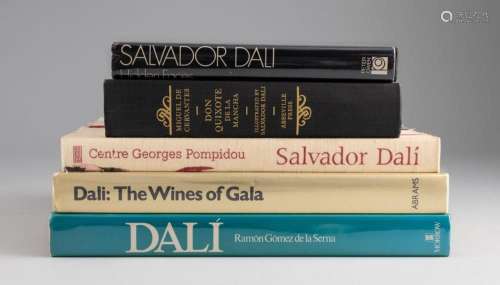 A collection of five books relating to the works of Salvador...
