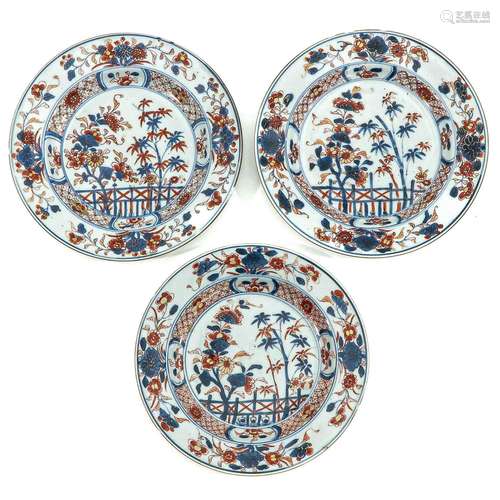 A Series of 3 Imari Plates