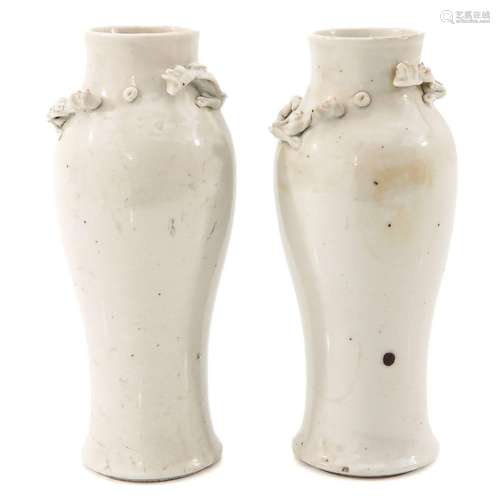 A Pair of Blanc de Chine Vases