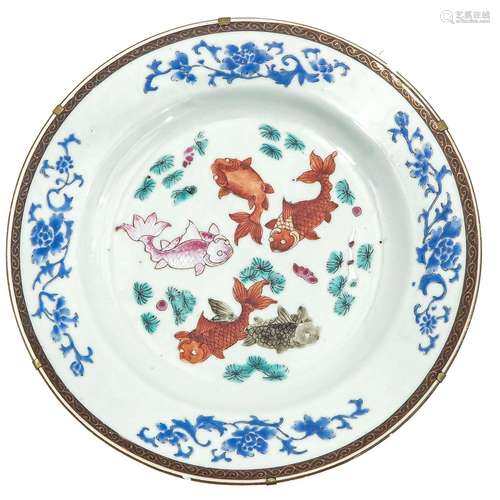 A Famille Rose Plate