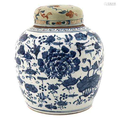 A Blue and White Ginger Jar