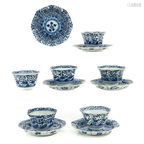 A Collection of 6 Cups and Saucers