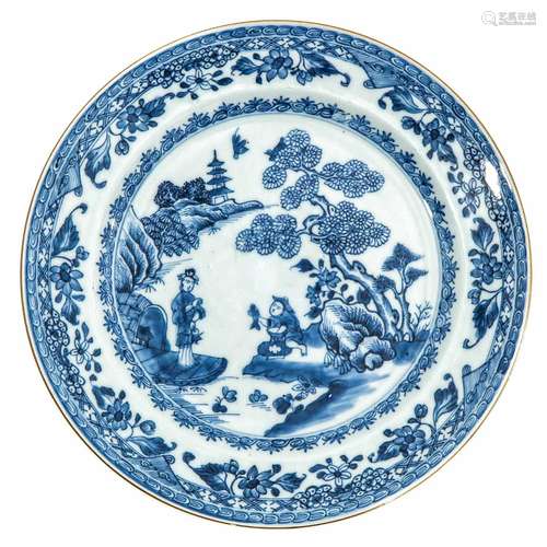 A Blue and White Plate