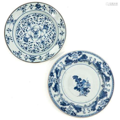 A Lot of 2 Blue and White Plates