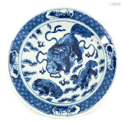 A Blue and White Plate