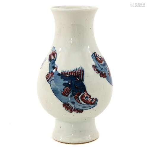 An Iron Red and Blue Vase