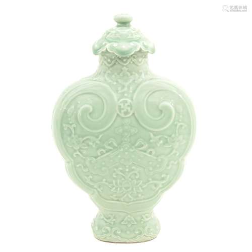 A Celadon Vase with Cover