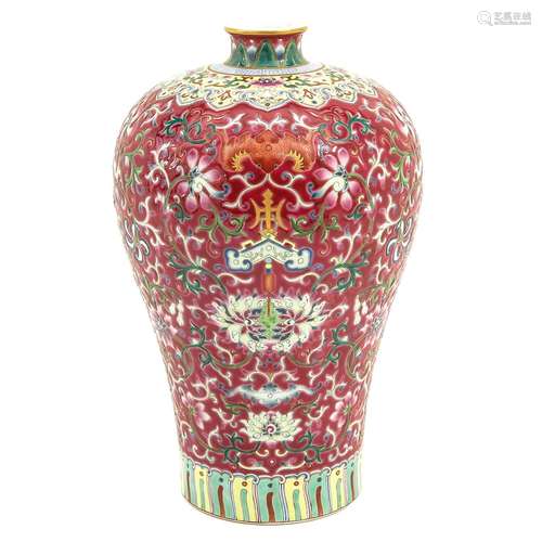 A Famille Rose Meiping Vase