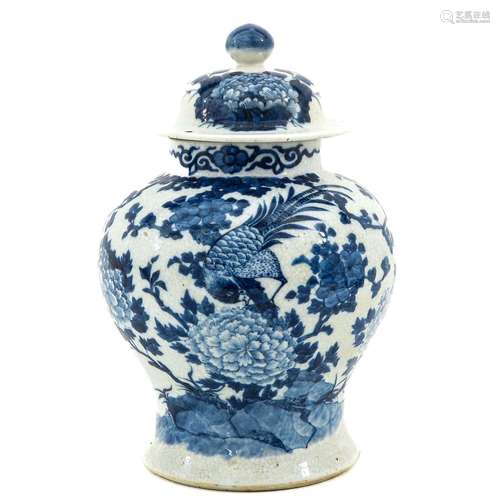 A Blue and White Jar with Cover