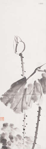 高邕（1850-1921） 墨荷图 水墨纸本 镜心