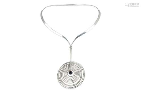 GEORG JENSEN NECKLACE WITH TWO PENDANTS, 89g
