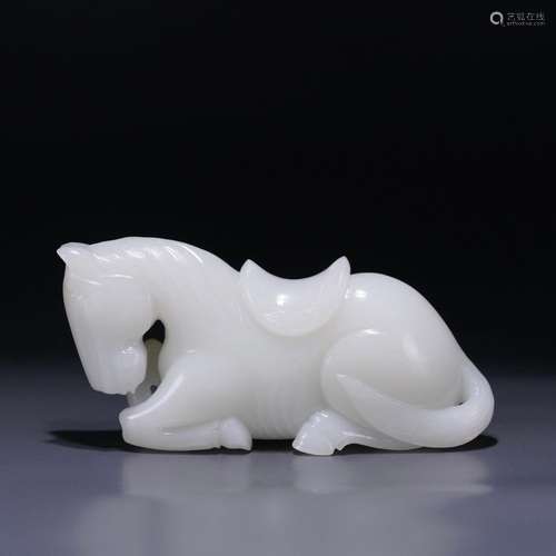 hetian jade horse ornament