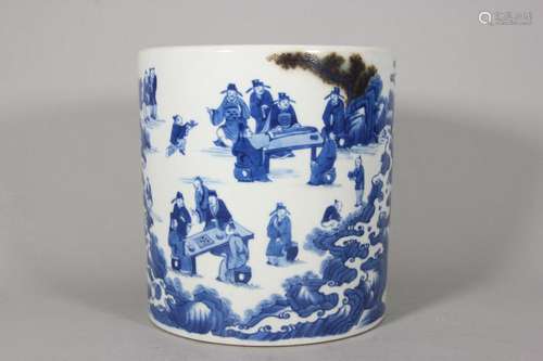 Blue and white underglaze red piano, chess, calligraphy and ...