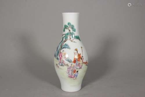 Pastel Fu Lu Shou Samsung Olive Vase