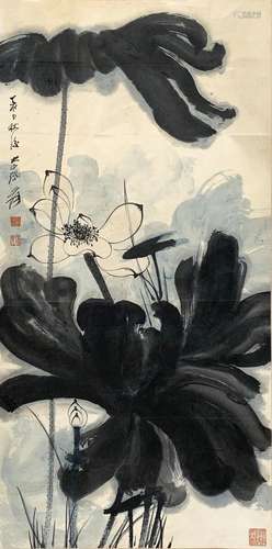 Zhang Daqian's painting of lotus