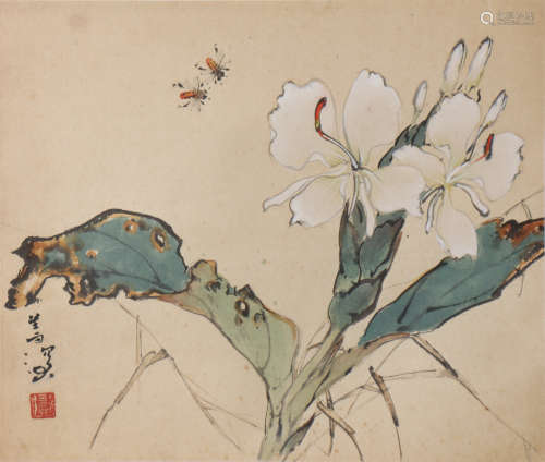 杨善深 1913-2004 花间虫趣图