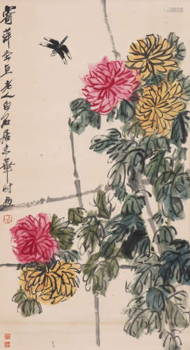 齐白石 1864-1957 菊花草虫图