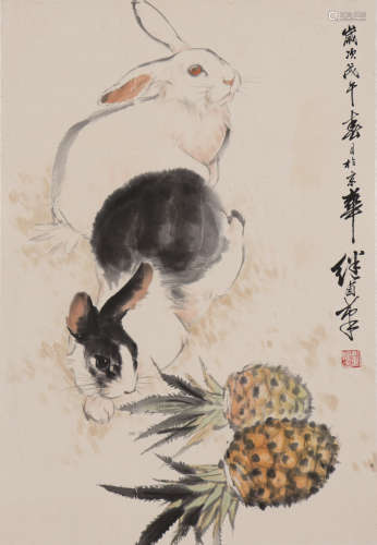 刘继卣 1918-1983 双兔