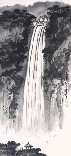 张彦青 1917-2007 观瀑图