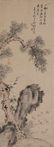 张熊 1803-1886 松石图