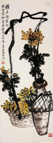 顾景舟(1915-1996)菊酒图