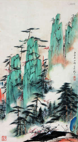 胡也佛(1908-1980)青绿山水