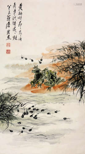 唐云(1910-1993)蛙乐图