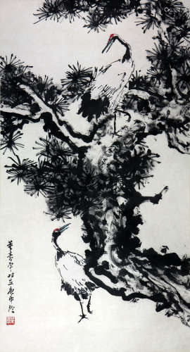 董寿平(1904-1997)松鹤延年