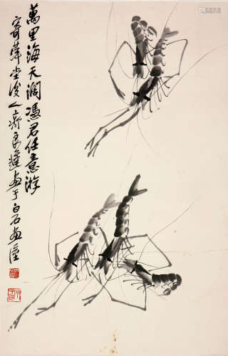 齐良迟(1921-2003)墨虾