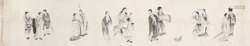 刘彦冲 1842年作 高士图卷 纸本水墨 镜心