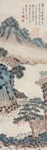 1896～1963 溥儒 1947年作 观江图 纸本设色 立轴