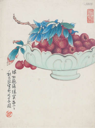 1911～2005 郑乃珖  浓红艳绿 纸本设色 镜心