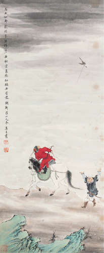 1910～2008 吴青霞  狄狩图 纸本设色 立轴