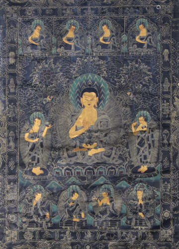 佚名 佛祖说法图唐卡