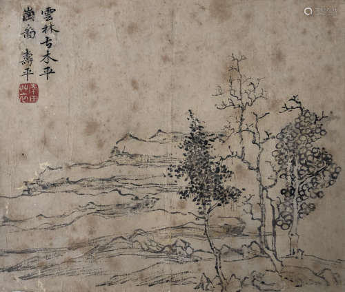恽寿平 1633-1690 云林平岗图