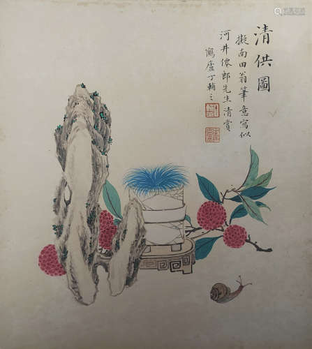 丁辅之 1879-1949 清供图