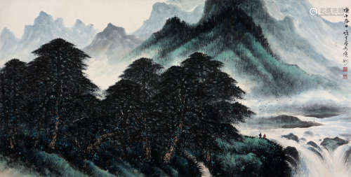 黎雄才(1910-2001)松山图