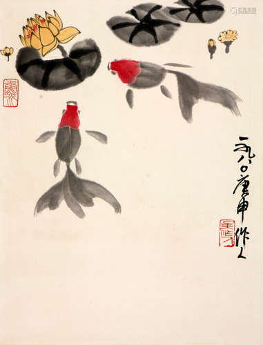 吴作人(1908-1997)金鱼