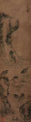 八大山人(1626-约1705)群雀图