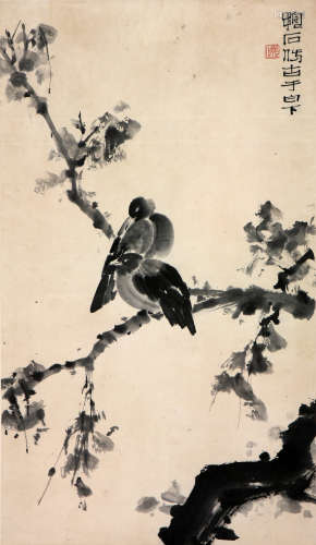 傅抱石(1904-1965)栖禽图