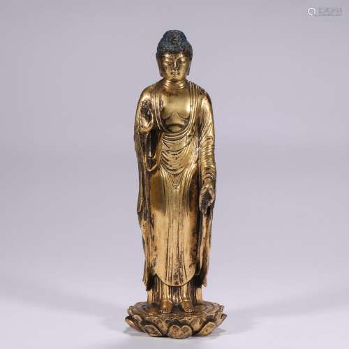 Qing Dynasty Bronze Gilt Buddha Statue