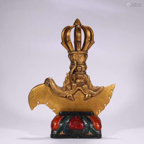 Qing Dynasty Bronze Gilt Multiplier