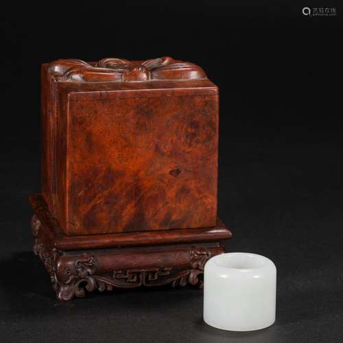 Ming Dynasty Yellow Pear Thumb Ring Box